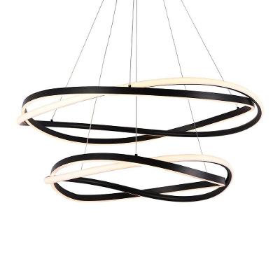 Lustre Pendente Nordecor Euni Odi 2877 Preto Led Bivolt