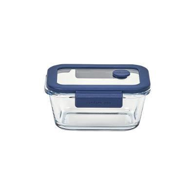 Pote De Vidro Hermético Retangular - Válvula Na Tampa De Vidro - 460ml - Glacé Z - Neoflam