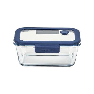 Pote De Vidro Hermético Retangular - Válvula Na Tampa De Vidro - 800ml - Glacé Z- Neoflam