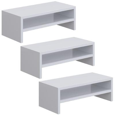 Kit 03 Suportes Para Monitor Stand Home Office Lap 63 Cm L03 Branco - Lyam