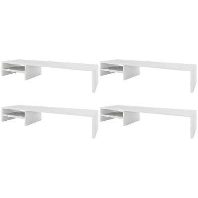 Kit 04 Suportes Para Monitor Stand Home Office Lap 90 Cm L03 Branco - Lyam