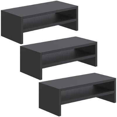 Kit 03 Suportes Para Monitor Stand Home Office Lap 63 Cm L03 Preto - Lyam