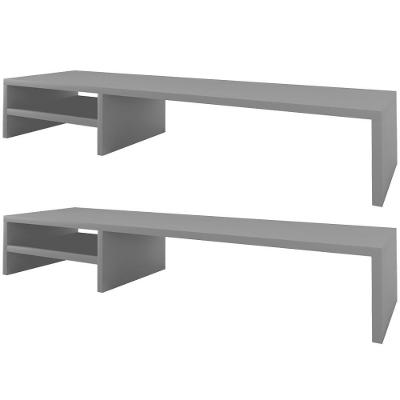Kit 02 Suportes Para Monitor Stand Home Office Lap 90 Cm L03 Cinza - Lyam