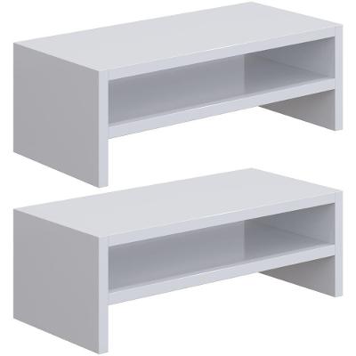 Kit 02 Suportes Para Monitor Stand Home Office Lap 63 Cm L03 Branco - Lyam