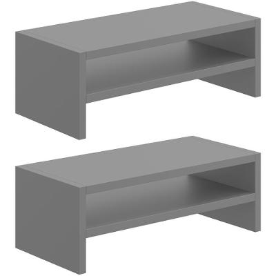 Kit 02 Suportes Para Monitor Stand Home Office Lap 63 Cm L03 Cinza - Lyam