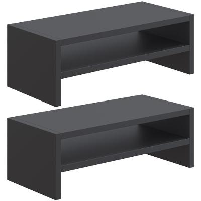Kit 02 Suportes Para Monitor Stand Home Office Lap 63 Cm L03 Preto - Lyam