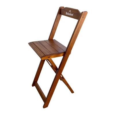 Cadeira Bistrô Dobrável Madeira Personalizada Hei Imbuia - Cor: Marrom