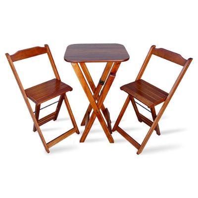 Conjunto Dobrável Bistrô Imbuia De Mesa Com 2 Cadeiras - Cor: Preto