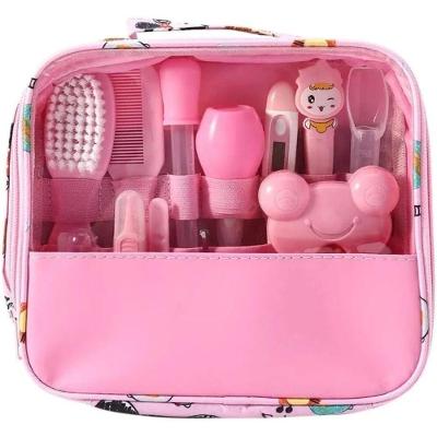 Kit Higiene 13 Peças Com Termômetro Bebê Recém Nascido Rosa Livre De Bpa