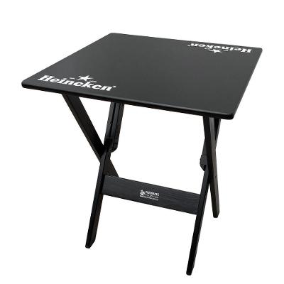 Mesa Dobrável 70x70 Madeira Personalizada Hei Preta - Cor: Preto