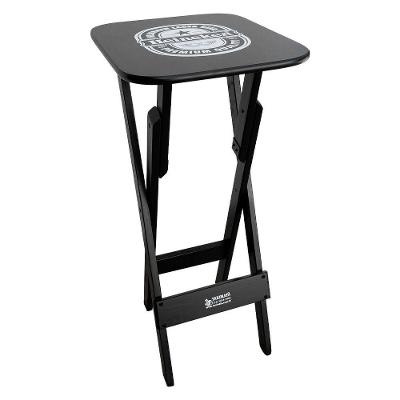 Mesa Bistrô Dobrável Madeira Personalizada Hei Preta - Cor: Preto
