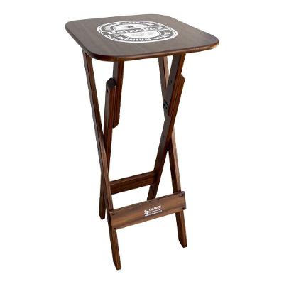 Mesa Bistrô Dobrável Madeira Personalizada Hei Imbuia - Cor: Marrom