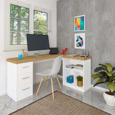 Escrivaninha Home Office Mali Gaveteiro E Nichos Olmo-branco