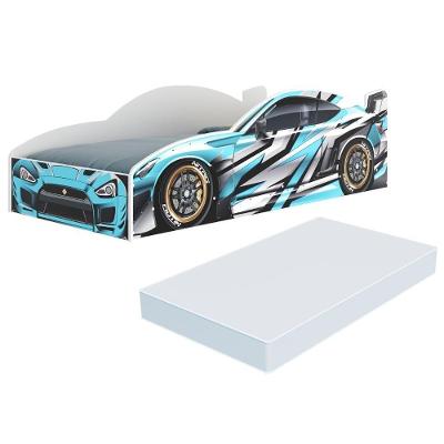 Cama Carro 100% Mdf Infantil Montessoriana Com Colchão Incluso Multimóveis MP4323 Azul Azul