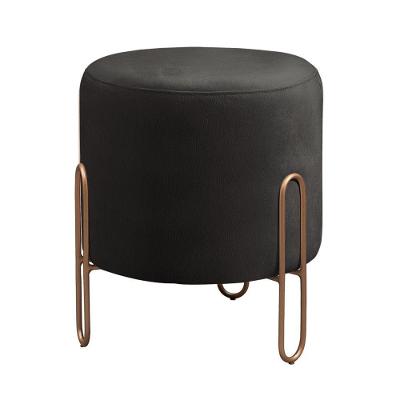 Conjunto 2 Puffs Mali Base Bronze Castellar Móbile Preto