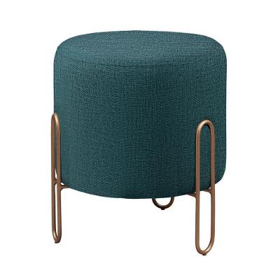 Conjunto 2 Puffs Mali Base Bronze Castellar Móbile Azul