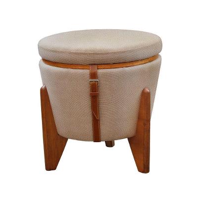 Conjunto 2 Puffs Baú Fênix Linho Castellar Móbile Bege