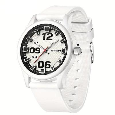Relógio Feminino De Quartzo - à Prova D'água, Leve Com Pulseira De Silicone Branco