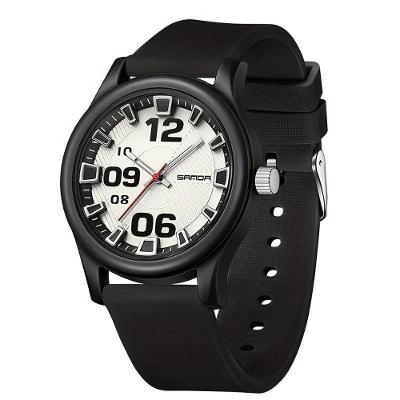 Relógio Feminino De Quartzo - à Prova D'água, Leve Com Pulseira De Silicone Preto Branco
