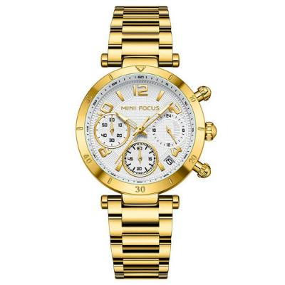 Relógio De Quartzo Feminino Minimalista Com Strass Movimento De Quartzo Dourado
