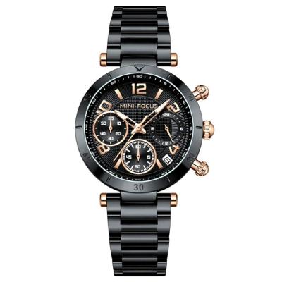 Relógio De Quartzo Feminino Minimalista Com Strass Movimento De Quartzo Preto