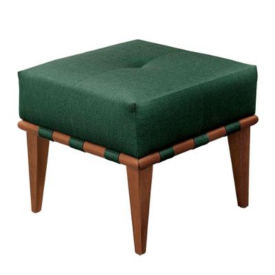 Conjunto 2 Puffs Noé Veludo Madeira Maciça Castellar Móbile Verde