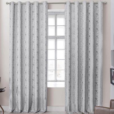 Cortina Dalia Jacquard Estampado Floral 2,00m X 1,70m Sala Quarto Varão 2m - Cinza