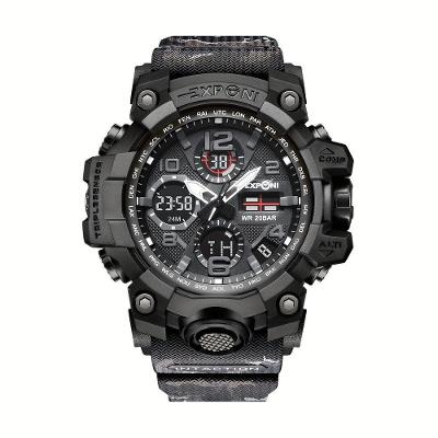 Relógio Esportivo Com Duplo Display E Luz Noturna Led Calendário Cronômetro Preto