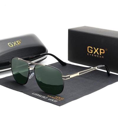 Óculos Piloto Armação De Alumínio Com Lentes Uv Verde