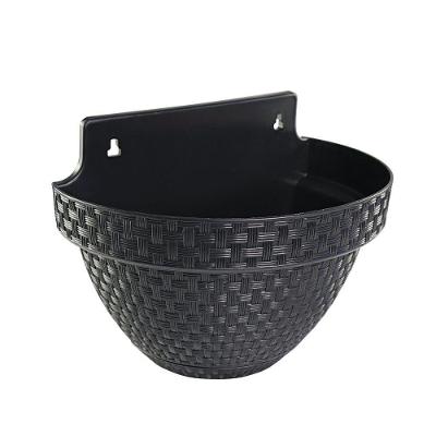 Vaso Parede Anti-dengue Formato Meia Lua Rattan 3 Litros Cor Preto