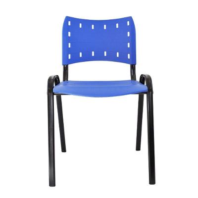 Cadeira Iso para Escola Escritório Comércio Azul Base Preta