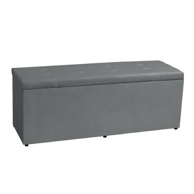 Calçadeira Baú Solteiro 0,90m Berlim Suede Cinza Sky Mobile