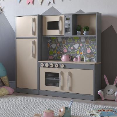 Cozinha Infantil Com Refrigerador México Cinza