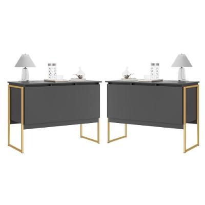 Conjunto De Buffets Industriais Milão Preto Dourado