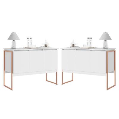 Conjunto De Buffets Industriais Milão Branco Cobre
