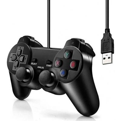 Controle Joystick PS2 PS3 Playstation Preto Usb Pc Laptop