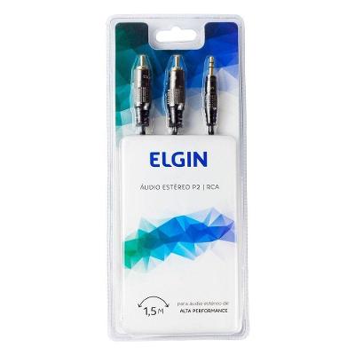 Cabo De áudio Estéreo P2 3,5mm X 2 Rca 1,5m Caudiorca Elgin 46rcaudiorca