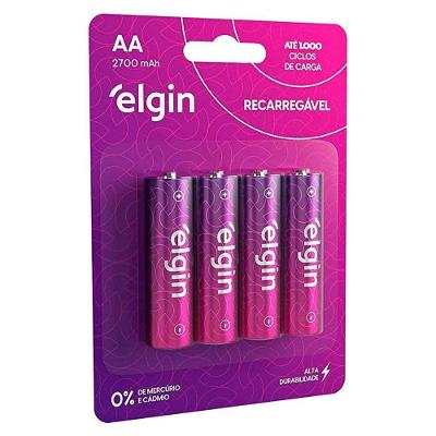 Pilha Recarregável Aa 2700mah Blister C-4 Elgin Original único