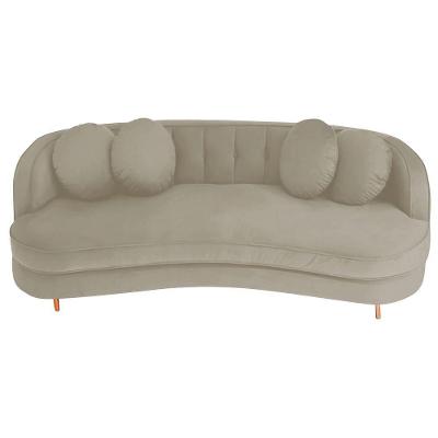 Sofá Curvo 2 Lugares Orgânico Luxo Panamá 160cm Linho Rosê