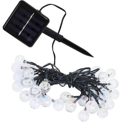 Cordão Lâmpadas Solar Leds Luzes Bolinhas Amarela Natal 5m