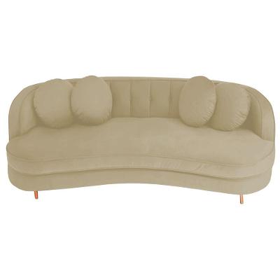 Sofá Curvo 2 Lugares Orgânico Luxo Panamá 140cm Suede Bege