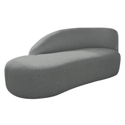 Divã Recamier Curvo Luna 140cm Lado Esquerdo Suede - Doce Sonho Móveis Cinza