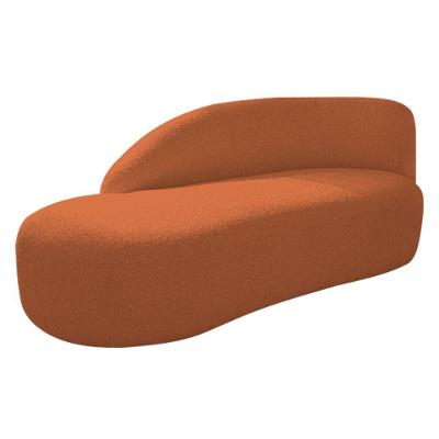 Divã Recamier Curvo Luna 140cm Lado Esquerdo Suede - Doce Sonho Móveis Terracota
