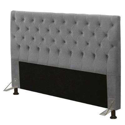 Cabeceira Cristal 1,40 Cm Para Cama Box Casal Suede Cinza