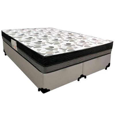 Cama Box Casal Sintético Bipartido + Colchão Ortobom Iso Dupla Face 60x138x188 Cor:branco