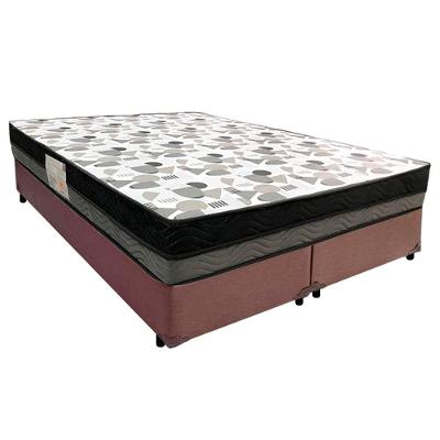 Cama Box Casal Sintético Bipartido + Colchão Ortobom Iso Dupla Face 60x138x188 Cor:marrom