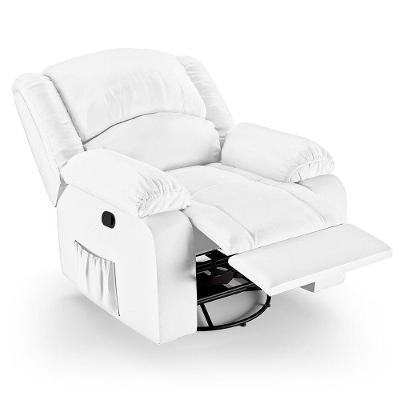 Poltrona Do Papai Reclinável Pietra Glider Giratória Usb Fh9 Pu Branco - Mpozenato
