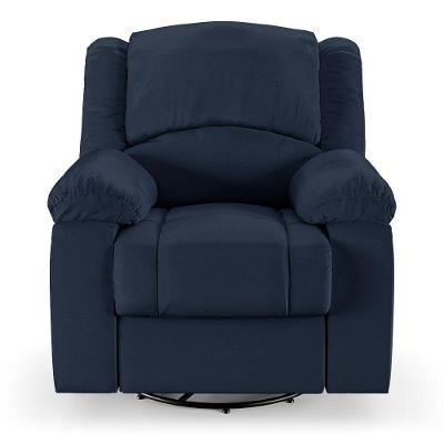 Poltrona Do Papai Reclinável Pietra Glider Giratória Usb Fh9 Pu Azul - Mpozenato