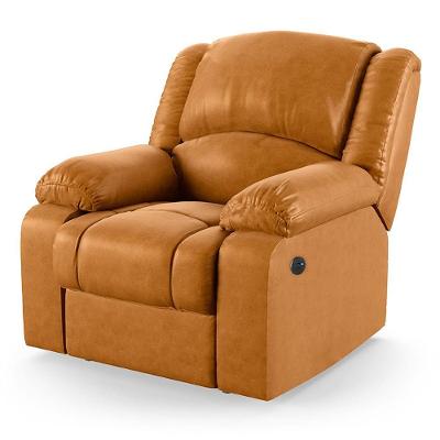 Poltrona Do Papai Reclinável Pietra Power Touch Massagem Fh9 Pu Whisky - Mpozenato