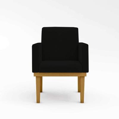Kit 11 Poltronas Decorativas Com Base Courino , Salão Cor: Courino Preto